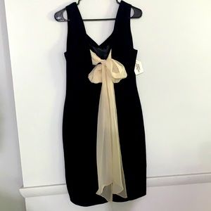 Donna Rico black dress with cream colored back bow